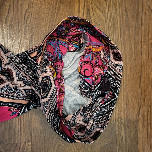 HALE BOB 100% SILK TUBE DRESS SHEATH BUILT IN BRA MAXI STRAPLESS GRAPHIC PAISLEY - Picture 4 of 5